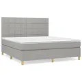 cadre de lit avec matelas Gris clair 180x200cm Tissu