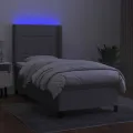 cadre de lit matelas LED Gris clair 90x190cm Tissu