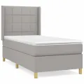 cadre de lit et matelas Gris clair 90x190 cm Tissu