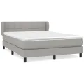 cadre de lit avec matelas Gris clair 140x200cm Tissu