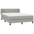 cadre de lit avec matelas Gris clair 140x200cm Tissu