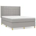 cadre de lit avec matelas Gris clair 140x200cm Tissu