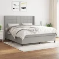 cadre de lit avec matelas Gris clair 180x200cm Tissu
