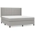 cadre de lit avec matelas Gris clair 180x200cm Tissu