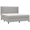 cadre de lit avec matelas Gris clair 180x200cm Tissu
