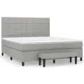 cadre de lit avec matelas Gris clair 180x200cm Tissu