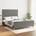 Cadre de lit avec tête de lit Gris foncé 140x200 cm Tissu