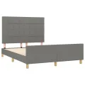 Cadre de lit avec tête de lit Gris foncé 140x200 cm Tissu