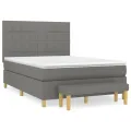 cadre de lit avec matelas Gris foncé 140x200cm Tissu