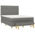 cadre de lit avec matelas Gris foncé 140x200cm Tissu