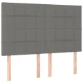 cadre de lit avec matelas Gris foncé 140x200cm Tissu