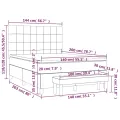 cadre de lit avec matelas Gris foncé 140x200cm Tissu