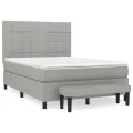 cadre de lit avec matelas Gris clair 140x200cm Tissu