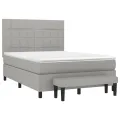cadre de lit avec matelas Gris clair 140x200cm Tissu