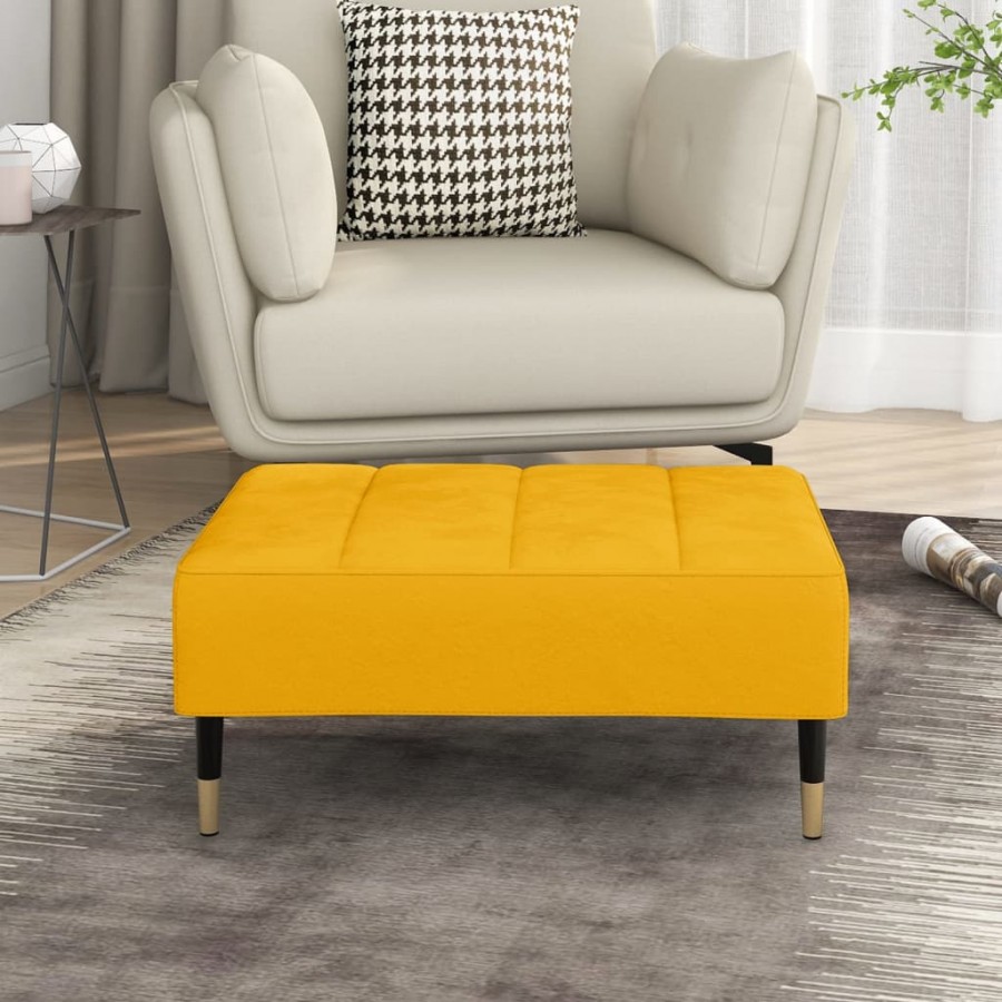 Repose-pied Jaune 78x56x32 cm Velours