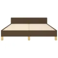 Cadre de lit avec tête de lit Marron foncé 140x190 cm Tissu