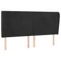 Tête de lit avec oreilles Noir 203x23x118/128 cm Velours