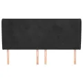 Tête de lit avec oreilles Noir 203x23x118/128 cm Velours
