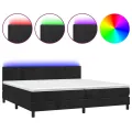 cadre de lit avec matelas LED Noir 200x200cm Velours