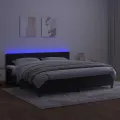cadre de lit avec matelas LED Noir 200x200cm Velours