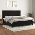 cadre de lit et matelas Noir 200x200 cm Velours