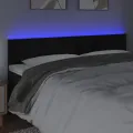 Tête de lit à LED Noir 200x5x78/88 cm Velours