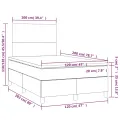 cadre de lit avec matelas Noir 120x200 cm Velours