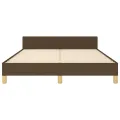 Cadre de lit avec tête de lit Marron foncé 140x190 cm Tissu