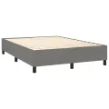 cadre de lit matelas LED Gris foncé 140x200 cm Tissu