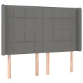 cadre de lit matelas LED Gris foncé 140x200 cm Tissu