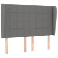 cadre de lit avec matelas Gris foncé 140x200cm Tissu