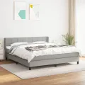 cadre de lit avec matelas Gris clair 180x200cm Tissu