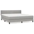 cadre de lit avec matelas Gris clair 180x200cm Tissu