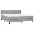 cadre de lit avec matelas Gris clair 180x200cm Tissu