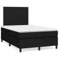 cadre de lit avec matelas Noir 120x200 cm Tissu