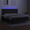 cadre de lit et matelas et LED Noir 200x200 cm Tissu