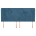 Tête de lit avec oreilles Bleu foncé 203x23x118/128 cm Velours