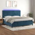 cadre de lit avec matelas LED Bleu foncé 200x200 cm