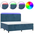 cadre de lit avec matelas LED Bleu foncé 200x200 cm