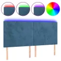 Tête de lit à LED Bleu foncé 200x5x118/128 cm Velours