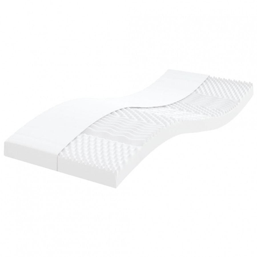 Matelas en mousse blanc 90x200 cm 7 zones dureté 20 ILD