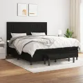 cadre de lit avec matelas Noir 180x200 cm Tissu