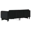 Lit de jour avec lit gigogne noir 90x200 cm velours
