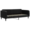 Lit de jour avec lit gigogne noir 90x200 cm velours