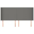 Tête de lit avec oreilles Gris foncé 183x16x118/128 cm Tissu