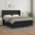 cadre de lit avec matelas Noir 180x200 cm Similicuir