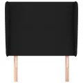 Tête de lit avec oreilles Noir 93x23x118/128 cm Tissu