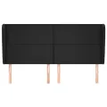 Tête de lit avec oreilles Noir 183x23x118/128 cm Similicuir