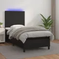 cadre de lit avec matelas et LED Noir 90x190 cm