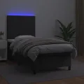 cadre de lit avec matelas et LED Noir 90x190 cm